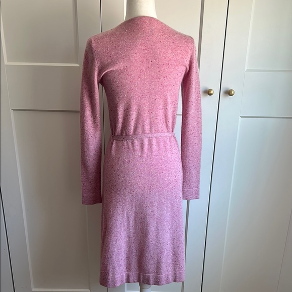 Autumn Cashmere Pink Long Cashmere Cardigan/Robe with Belt | S - Picture 4 of 5